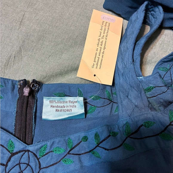 NWT HolyClothing 2x Majolica Blue Acacia Maxi Dress - Picture 9 of 14